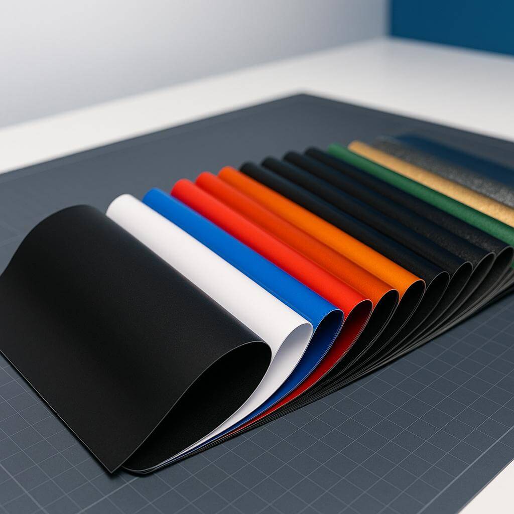 Vinyl wrap materialeprøver til bilindpakning